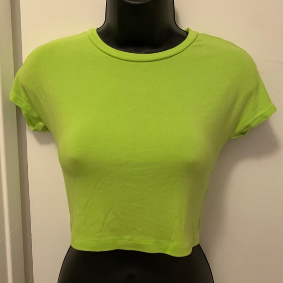 zara neon crop top